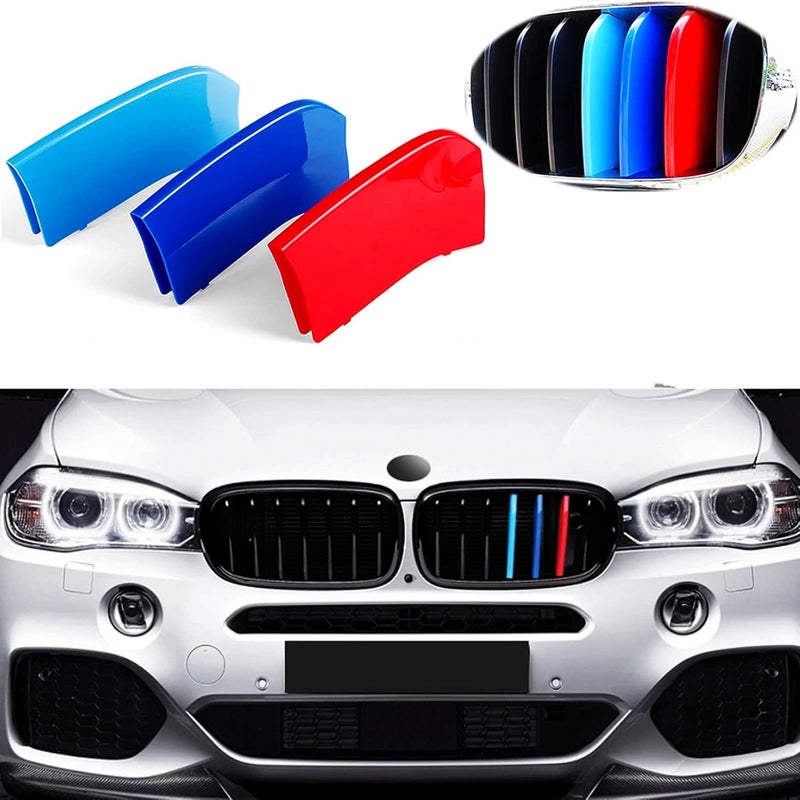 Goodream Tricolored Grille Insert Trims Compatible With 2014-2018 F15 X5 and 2015-2016 F16 X6 (Does not fit 2017 X6) Center Kidney Grill (7Beams) - Image 1